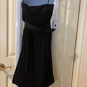 White House Black Market Black Belted Midi Dress